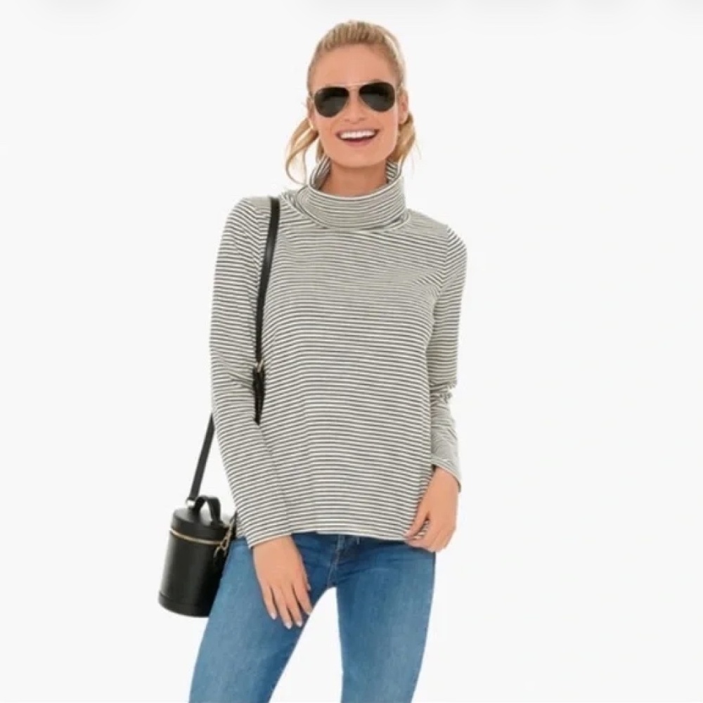 POMANDER PLACE x TUCKERNUCK | Long Sleeve Langley Roll Over Neck Popover Striped